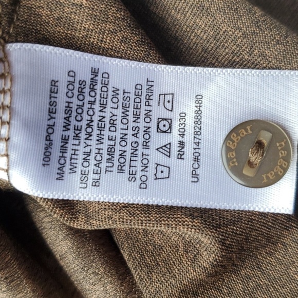 Haggar  NWT LS brown Heather quick dry easy care top size large 100% polyester - Picture 7 of 8